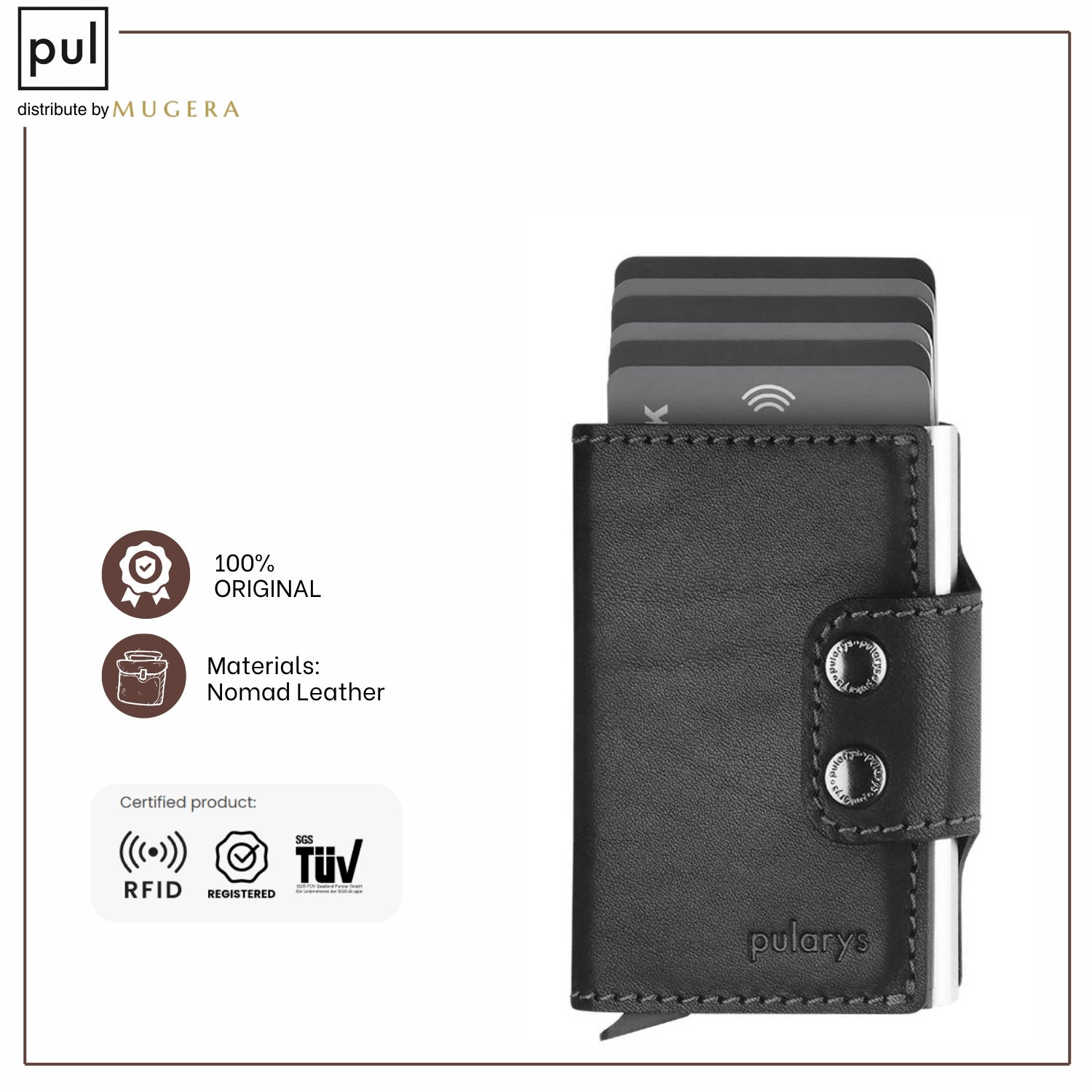 PULARYS BELLAGIO RFID Wallet - Insider Line (Nomad Leather. 8 kartu dan uang kertas)