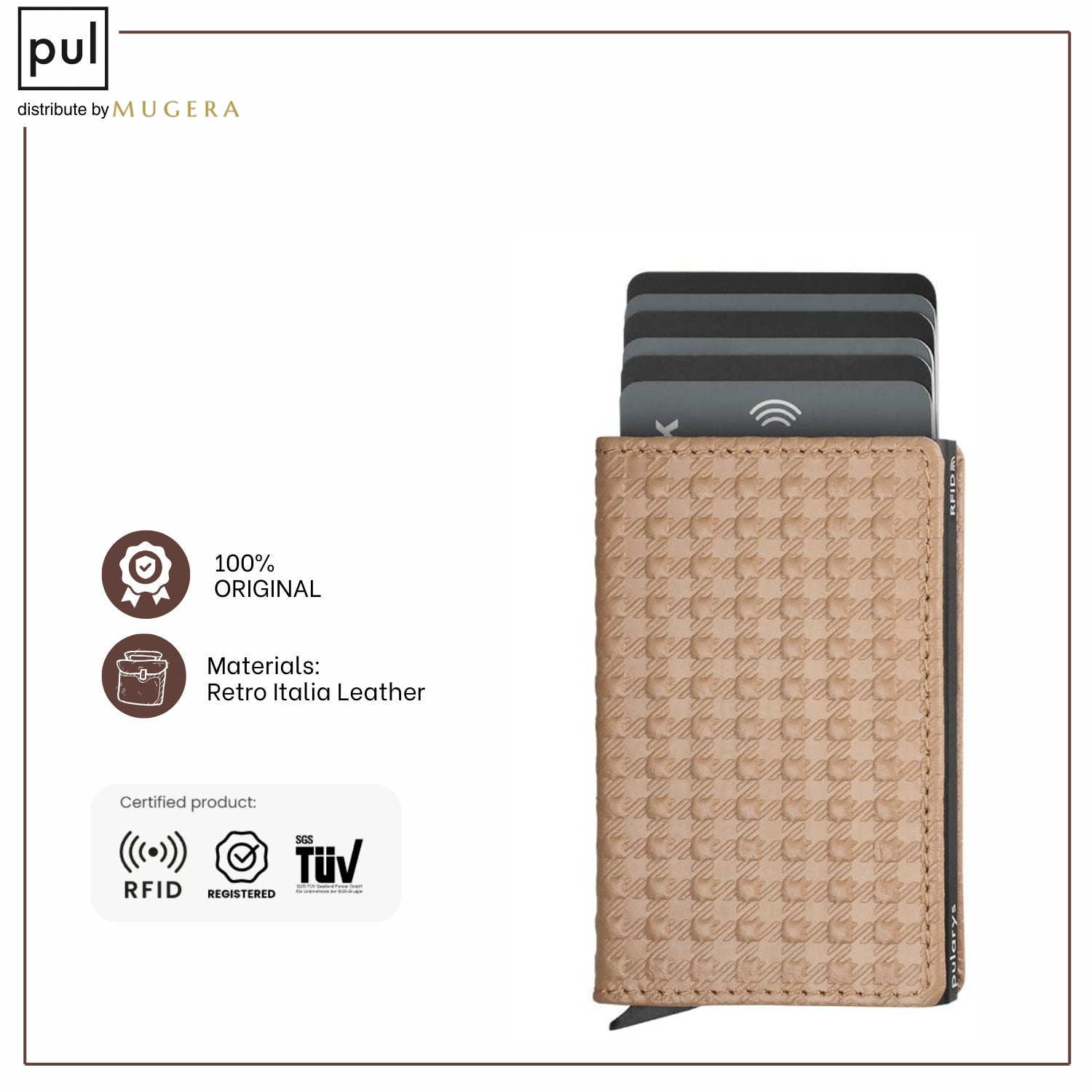 PULARYS YOGA RFID WALLET - RETRO ITALIA LEATHER (Holds up to 8 Cards - Gradual Ejection Mechanism)