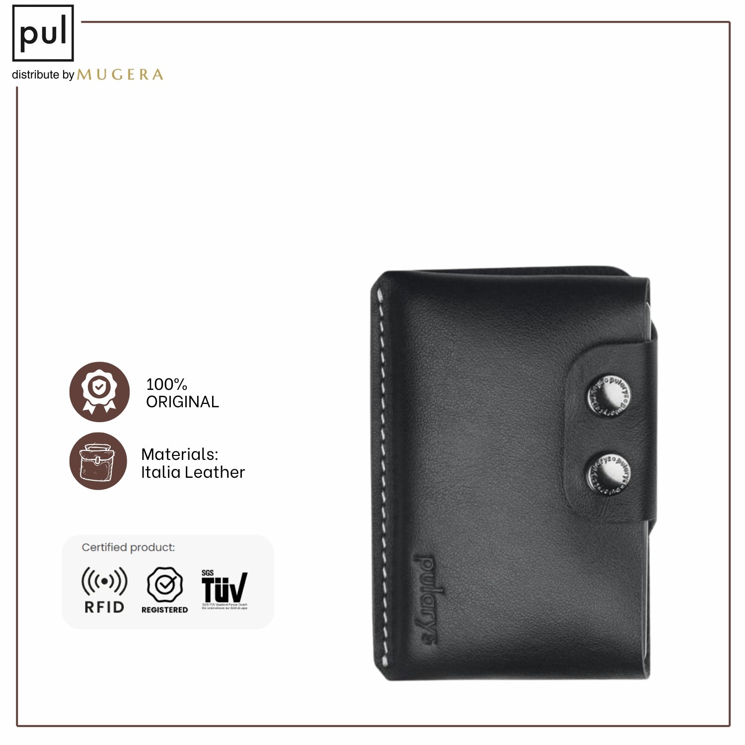 PULARYS HOBBY Wallet - Insider Line (Nomad Leather, 8 kartu, uang kertas, dan kantong koin)