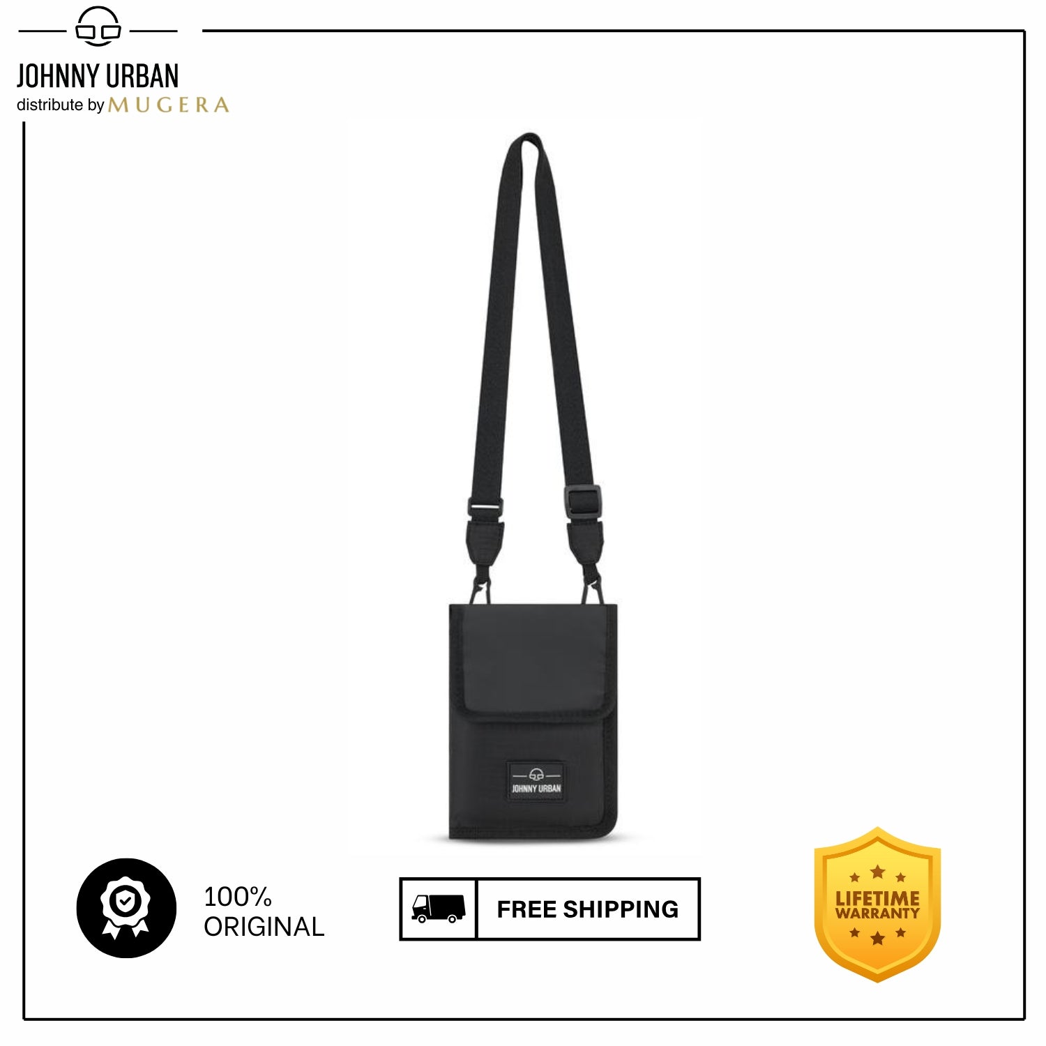 Johnny Urban Troy Travel Wallet (7 Pockets For Credit Cards, Passport, On The Back For Mobile Phone)