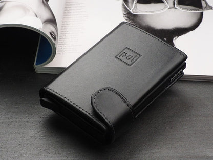 PULARYS LONDON RFID Wallet (Italia Leather, 9 kartu, uang kertas, dan kantong koin)