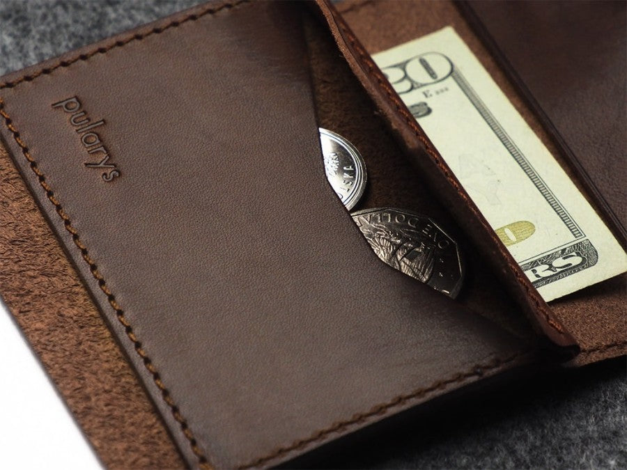 PULARYS PORTER RFID Wallet - Insider Line (Nomad Leather, 7 kartu, uang kertas, dan kantong koin)
