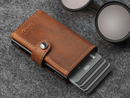 PULARYS HUGO RFID Wallet - Saddle Leather (8 kartu dan uang kertas)