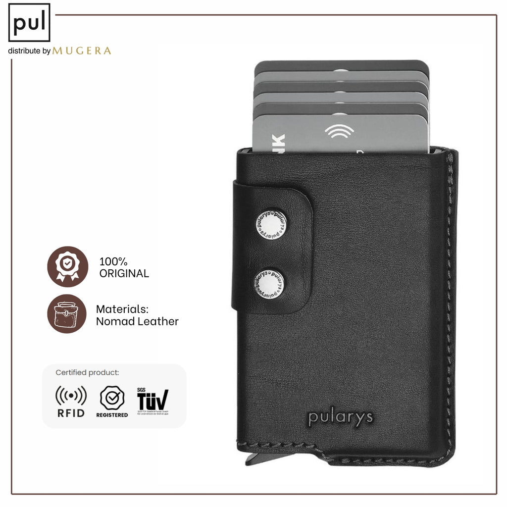 PULARYS FUNKY RFID Wallet - Insider Line (Nomad Leather, 6 kartu, uang kertas, dan kantong koin)
