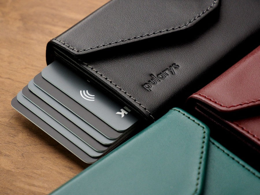 PULARYS RAVEN RFID Wallet (Italia Leather. 7 kartu, uang kertas, dan kantong koin)
