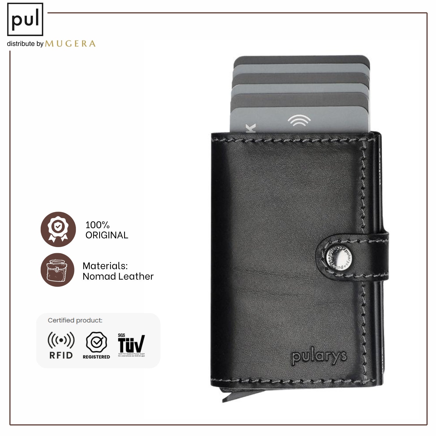 PULARYS HUGO RFID Wallet - Insider Line (Nomad Leather. 8 kartu dan uang kertas)