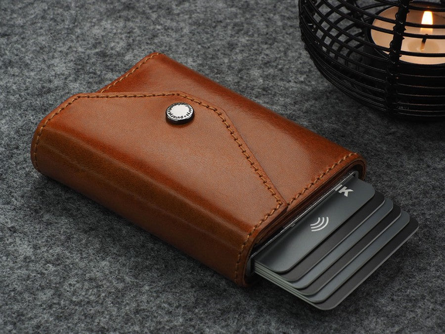 PULARYS PORTER RFID Wallet - Insider Line (Nomad Leather, 7 kartu, uang kertas, dan kantong koin)