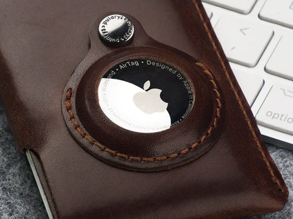 PULARYS HOBBY Wallet with Airtag Pocket - Insider Line (Nomad Leather, 8 kartu, uang kertas, dan kantong koin)