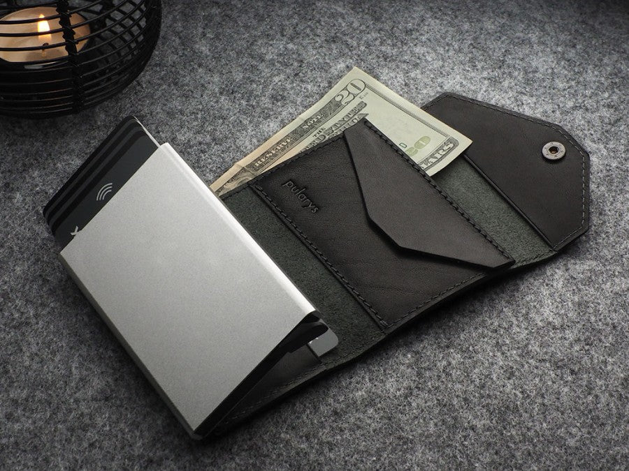 PULARYS PORTER RFID Wallet - Insider Line (Nomad Leather, 7 kartu, uang kertas, dan kantong koin)