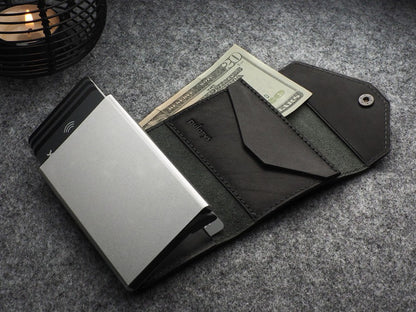 PULARYS PORTER RFID Wallet - Insider Line (Nomad Leather, 7 kartu, uang kertas, dan kantong koin)