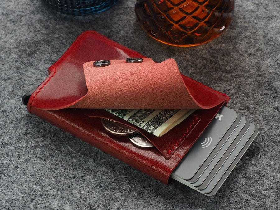 PULARYS FUNKY RFID Wallet - Insider Line (Nomad Leather, 6 kartu, uang kertas, dan kantong koin)