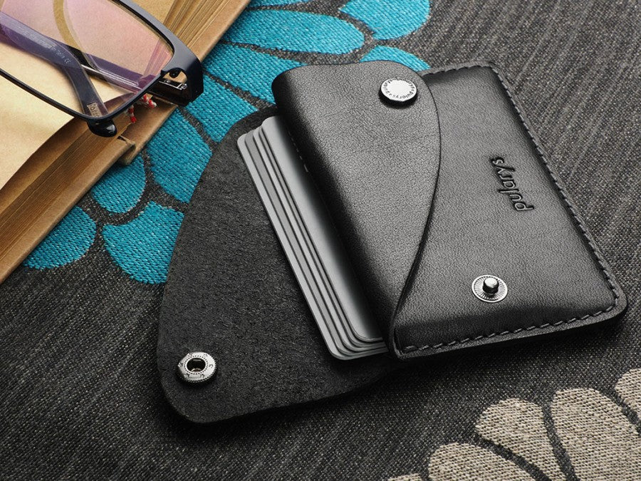 PULARYS RETRO Wallet - Insider Line (Nomad Leather, kartu, uang kertas, dan kantong koin)