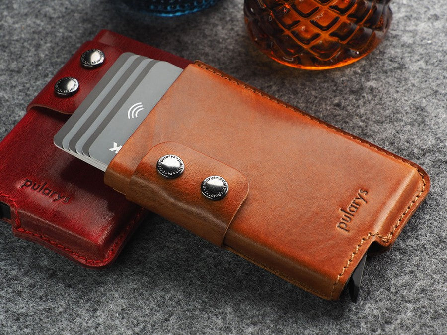 PULARYS FUNKY RFID Wallet - Insider Line (Nomad Leather, 6 kartu, uang kertas, dan kantong koin)