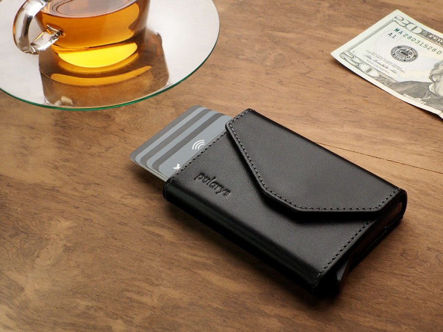 PULARYS RAVEN RFID Wallet (Italia Leather. 7 kartu, uang kertas, dan kantong koin)