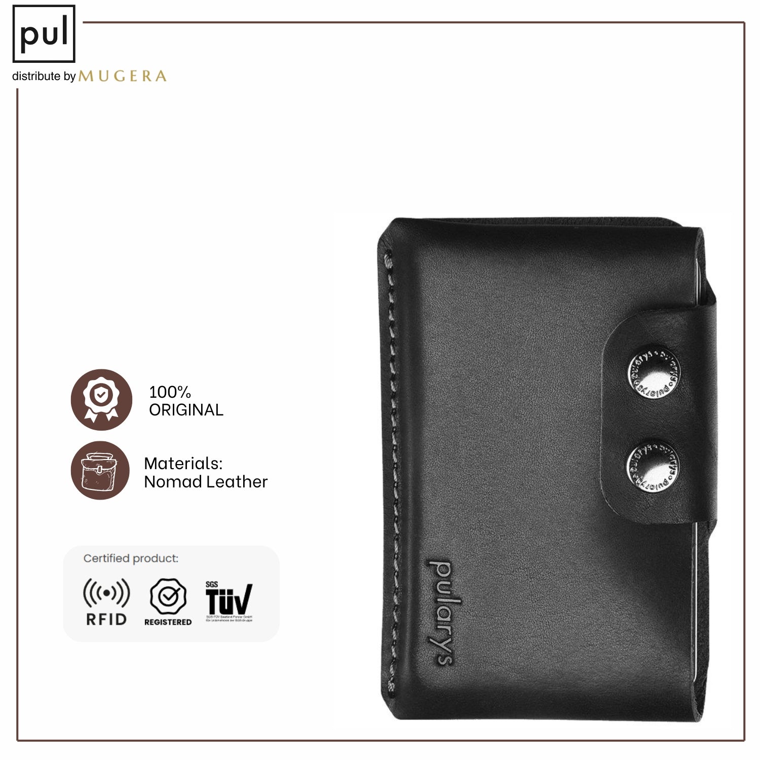 PULARYS HOBBY Wallet with Airtag Pocket - Insider Line (Nomad Leather, 8 kartu, uang kertas, dan kantong koin)