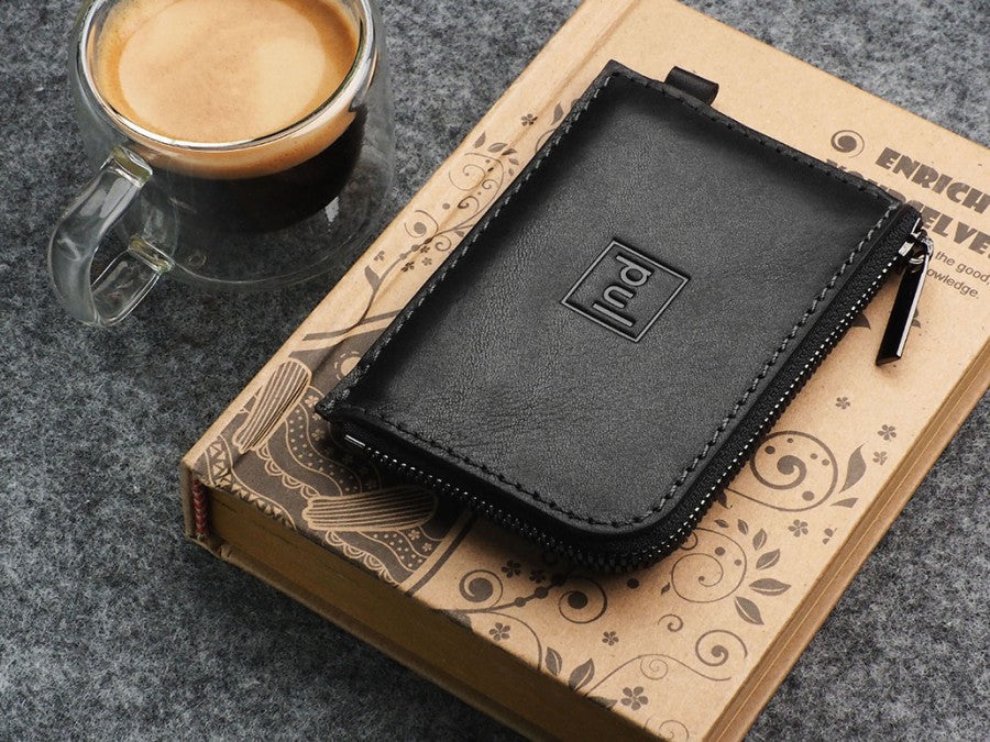 PULARYS OLDTIMER SLIM Wallet - Insider Line (Nomad Leather, 8 kartu, uang kertas, dan kantong koin)