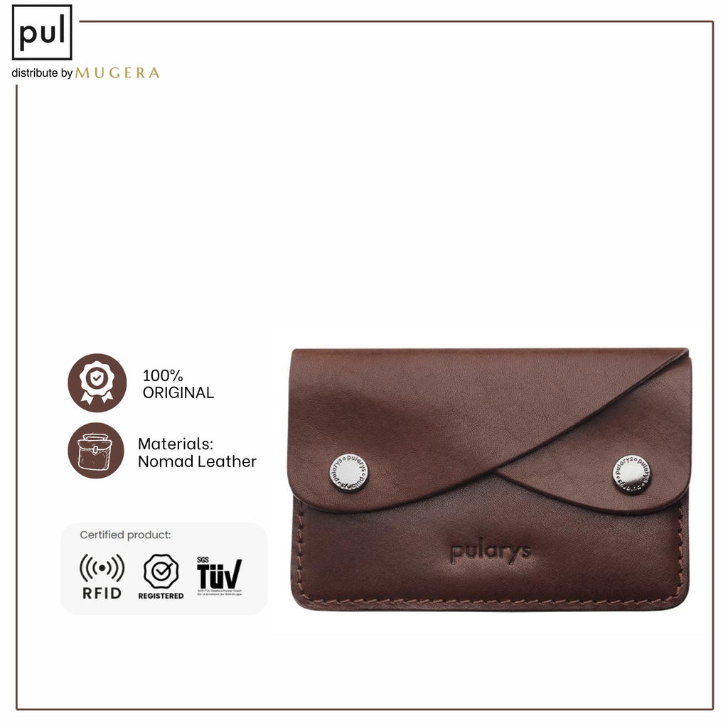 PULARYS RETRO Wallet - Insider Line (Nomad Leather, kartu, uang kertas, dan kantong koin)