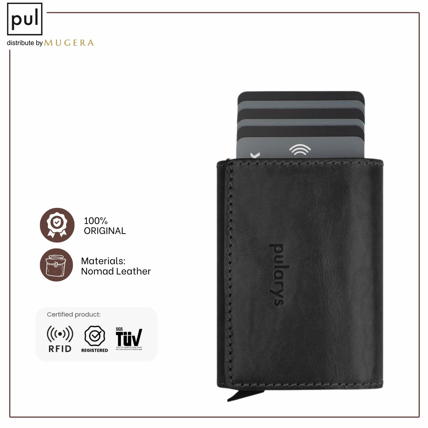 PULARYS COLORADO RFID Wallet - Insider Line (Nomad Leather, 10 kartu dan uang kertas)
