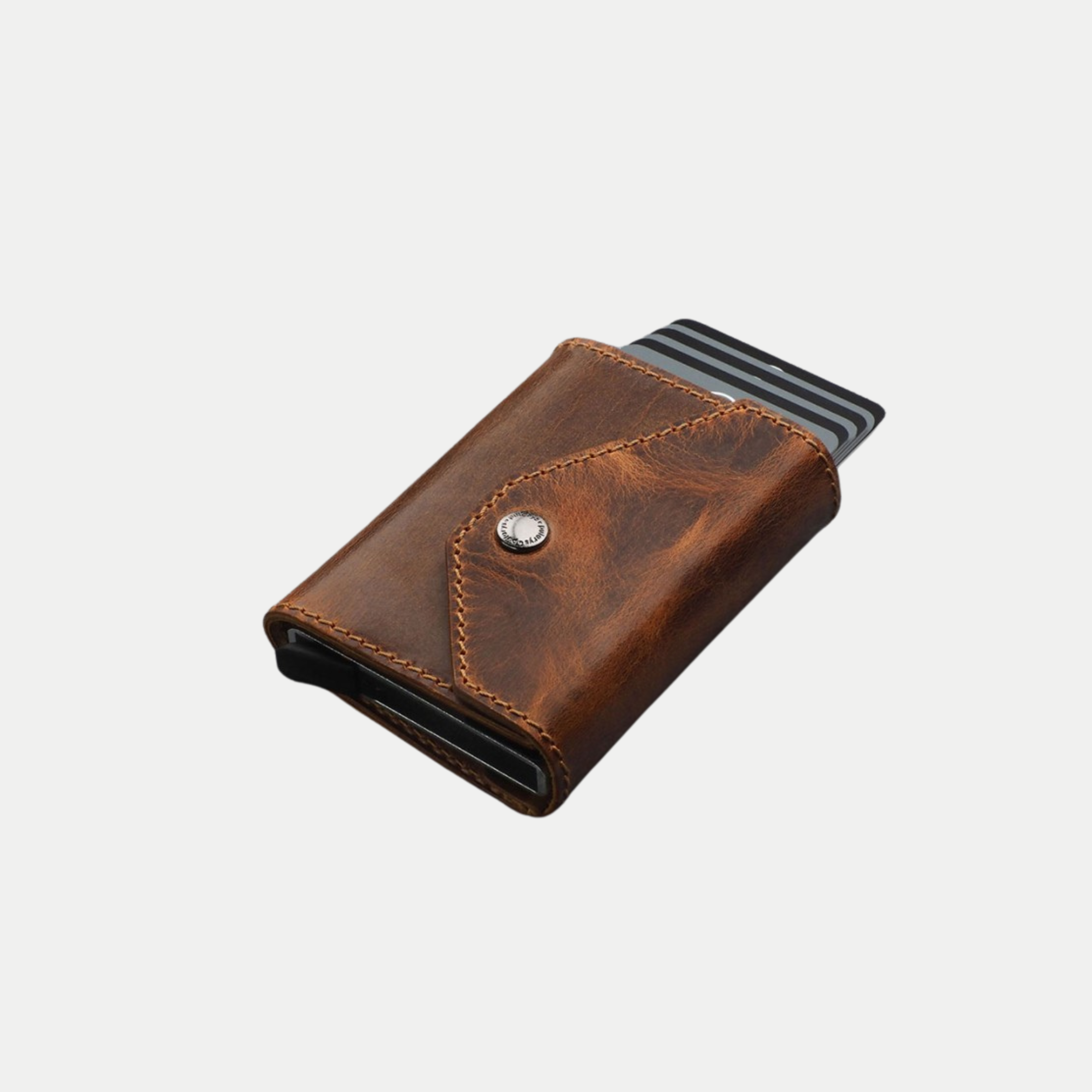 PULARYS PORTER RFID Wallet - Saddle Leather (7 kartu, uang kertas, dan kantong koin)