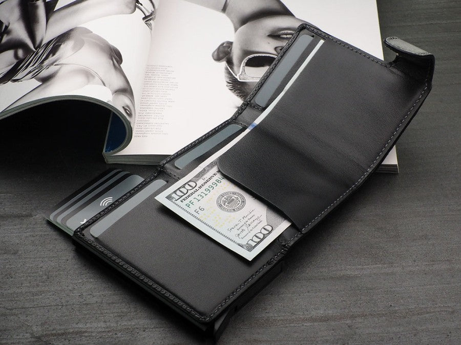 PULARYS LONDON RFID Wallet (Italia Leather, 9 kartu, uang kertas, dan kantong koin)