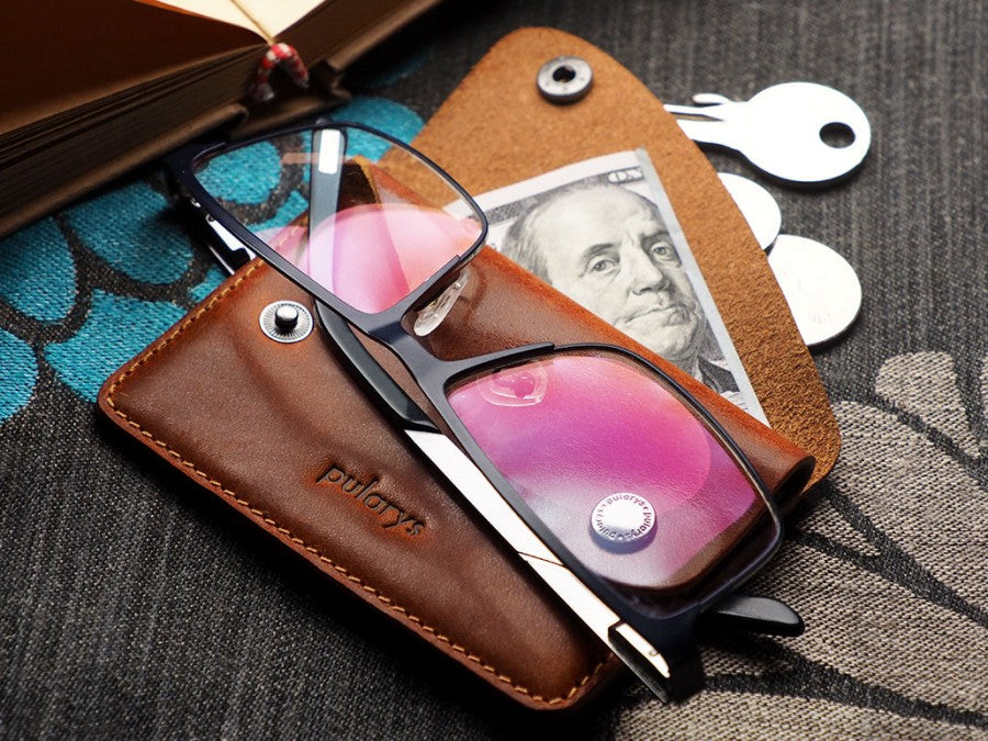 PULARYS RETRO Wallet - Insider Line (Nomad Leather, kartu, uang kertas, dan kantong koin)