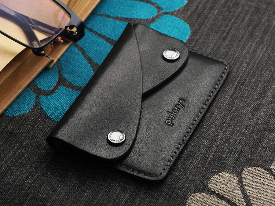 PULARYS RETRO Wallet - Insider Line (Nomad Leather, kartu, uang kertas, dan kantong koin)