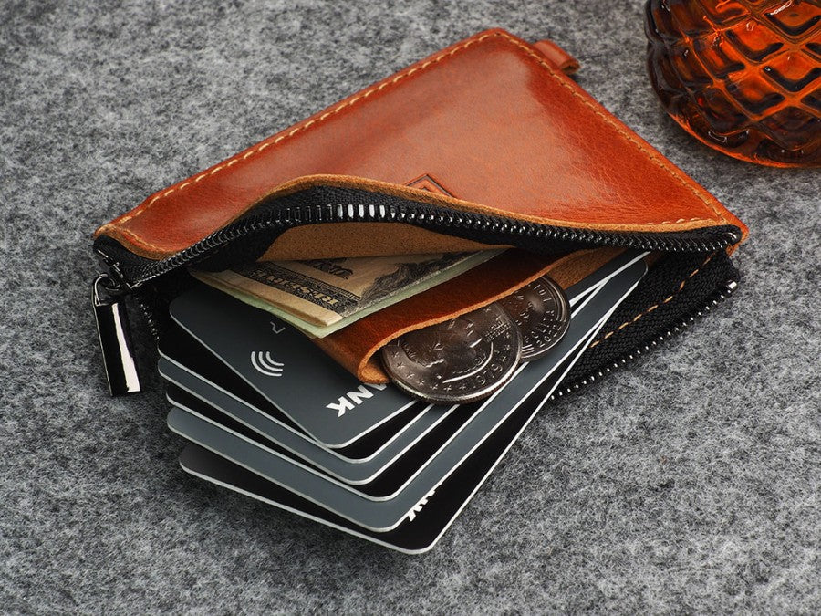 PULARYS OLDTIMER Wallet - Insider Line (Nomad Leather, 8 kartu, uang kertas, dan kantong koin)