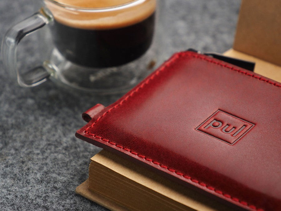 PULARYS OLDTIMER SLIM Wallet - Insider Line (Nomad Leather, 8 kartu, uang kertas, dan kantong koin)