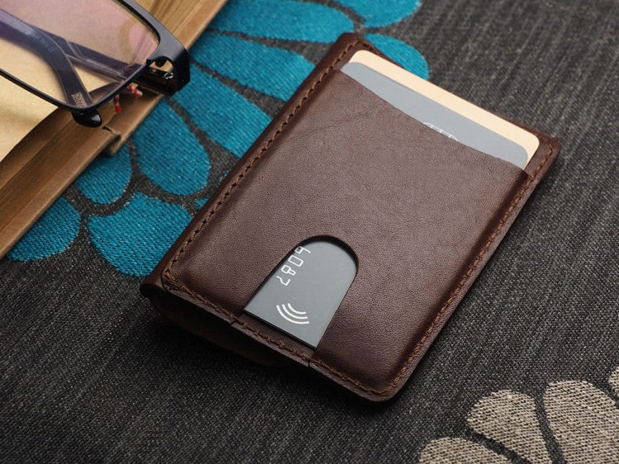 PULARYS RETRO Wallet - Insider Line (Nomad Leather, kartu, uang kertas, dan kantong koin)
