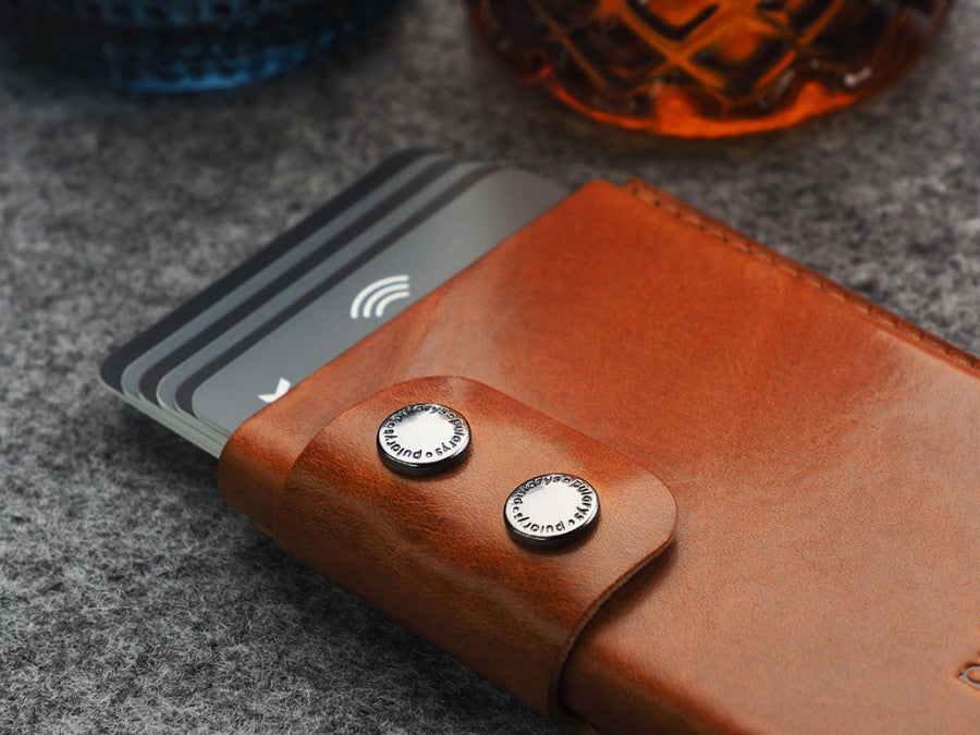 PULARYS FUNKY RFID Wallet - Insider Line (Nomad Leather, 6 kartu, uang kertas, dan kantong koin)