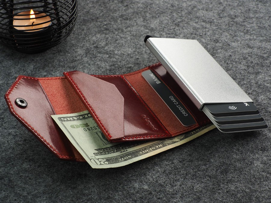 PULARYS PORTER RFID Wallet - Insider Line (Nomad Leather, 7 kartu, uang kertas, dan kantong koin)