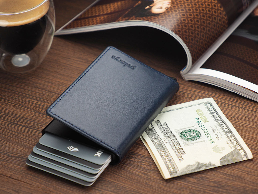 PULARYS YOGA RFID WALLET - ITALIA LEATHER (Holds up to 8 Cards - Gradual Ejection Mechanism)